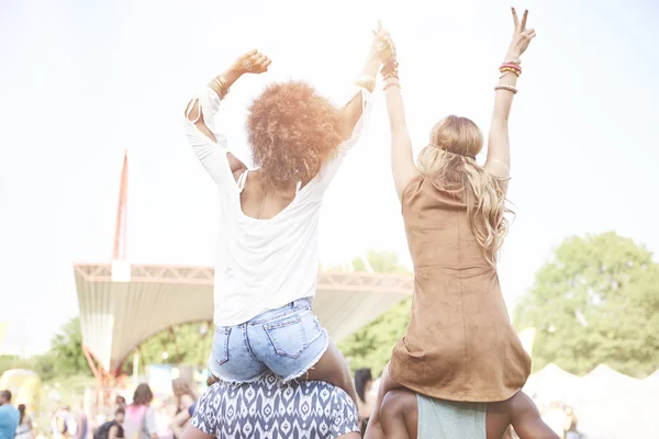 Amigos en el festival de música — Foto de Stock