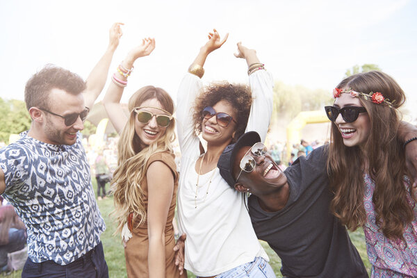 young people have fun at the music festival