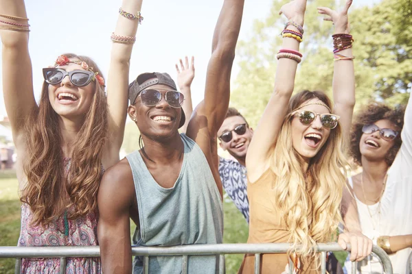 Ungdomar har kul på musikfestival — Stockfoto