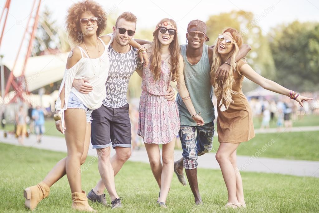 young people have fun at the music festival