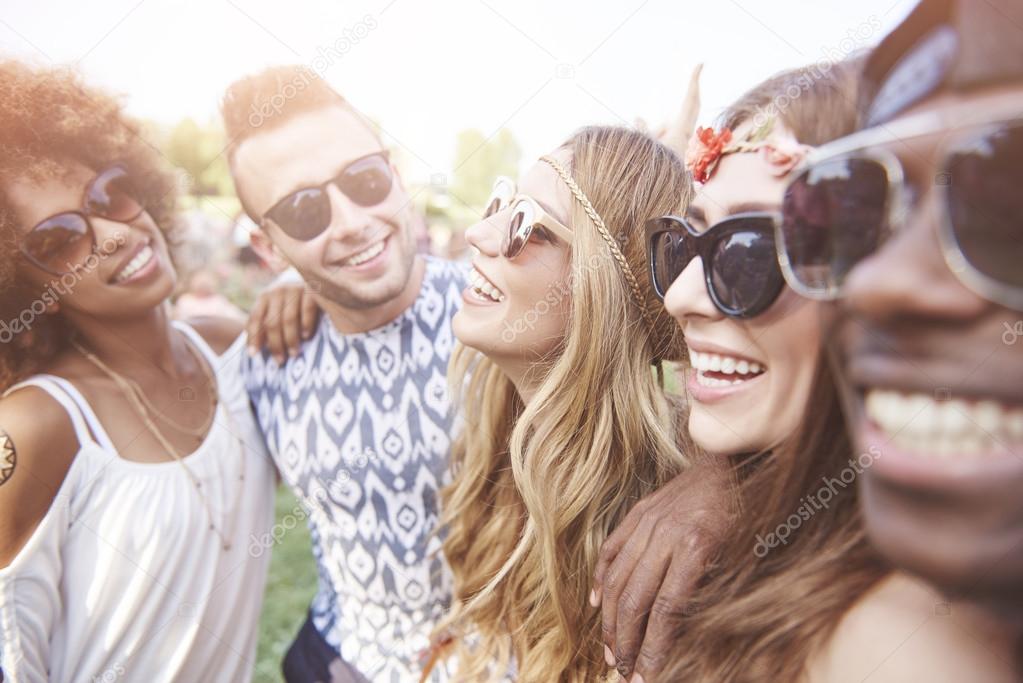 young people have fun at the music festival