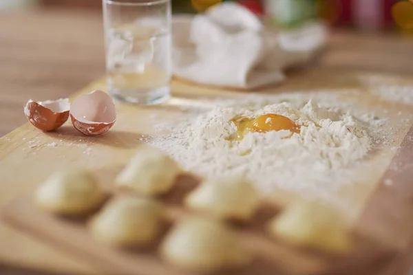 Ingredients used to make traditional dumplings — Stock Photo, Image