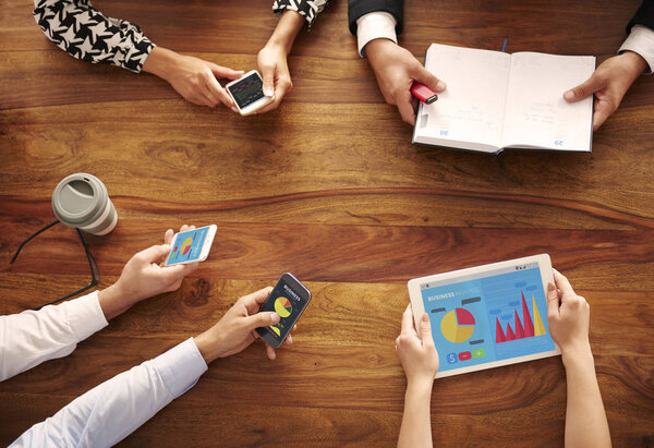 business people using digital devices