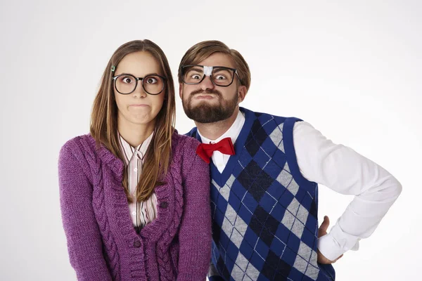 Divertente coppia di nerd — Foto Stock