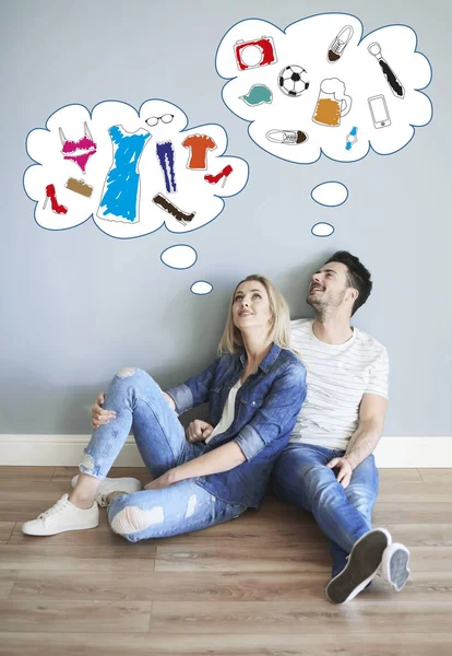 Young couple daydreaming — Stock Photo, Image