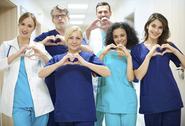 doctors with heart symbol