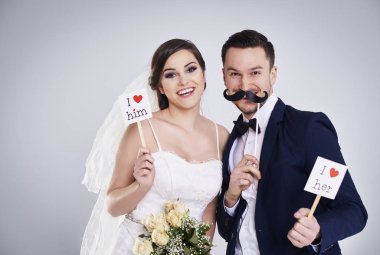 Gelin ve damat aşk ifade