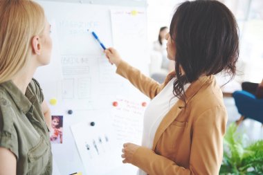 Proje tartışırken iş kadınları 