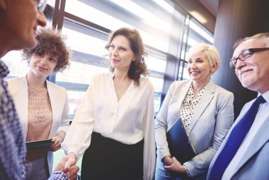 İş adamları el sıkışıyor 