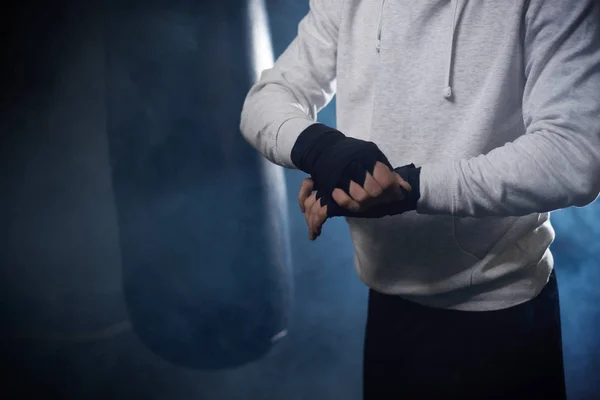 Hands of young kickboxer — Stock Photo, Image