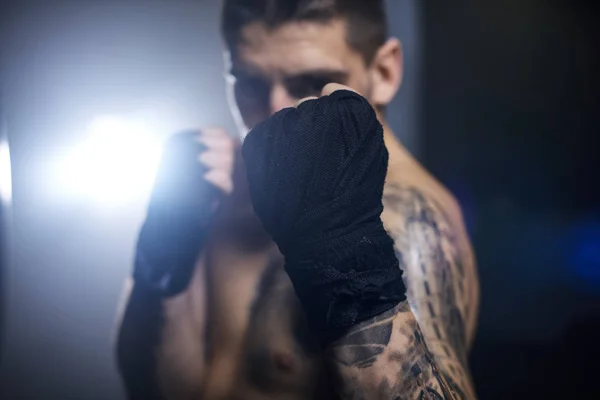 Handsome young kickboxer — Stock Photo, Image