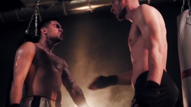 Два чоловіки боксерів — стокове відео