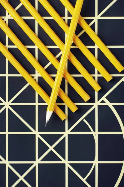 Yellow pencils with erasers — Stock Photo, Image