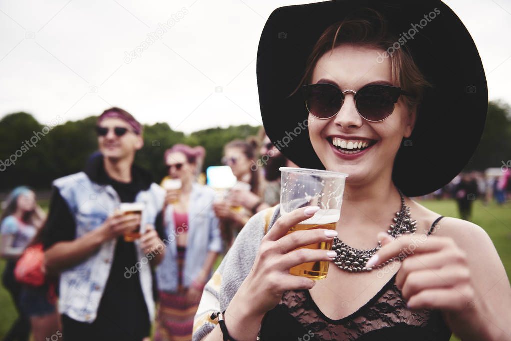 Portrait of woman at the festival 