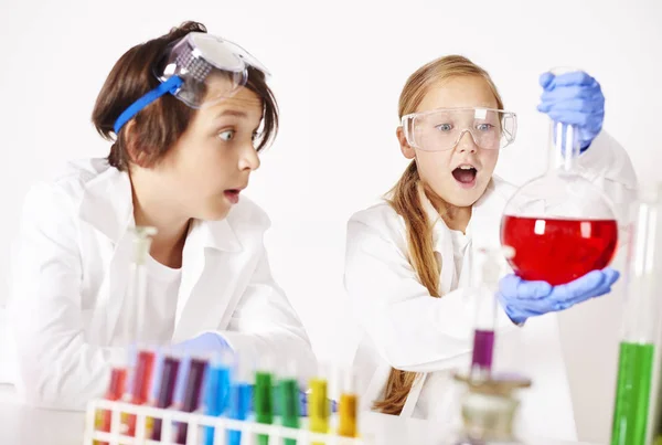 Two little scientists Stock Image