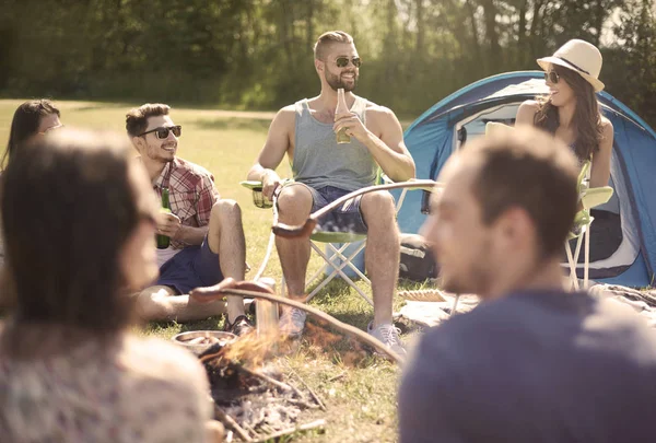 friends on summer camping