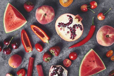 taze olgunlaşmış meyve ve sebze