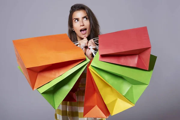 Woman with shopping bags — Stock Photo, Image