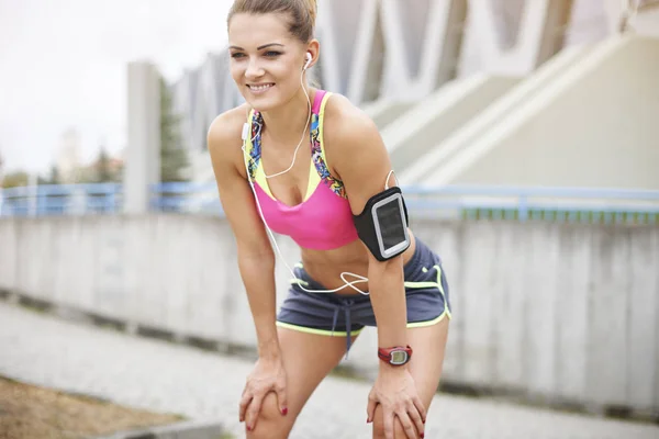 Vrouw klaar voor training — Stockfoto