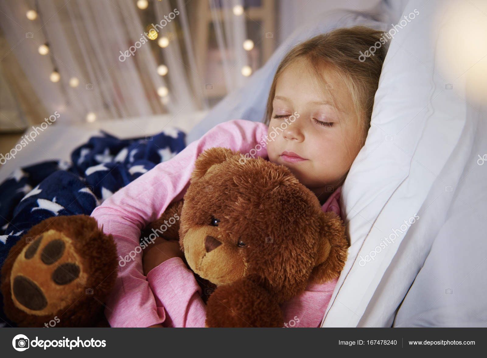 sleeping with teddy bear