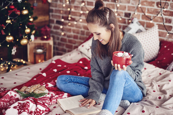 woman reading a book