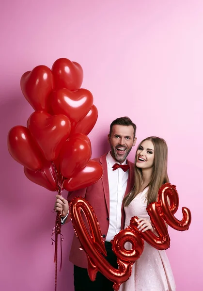 We nemen deel in valentine's partij — Stockfoto