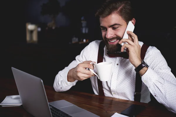 Multitask business person at work — Stock Photo, Image