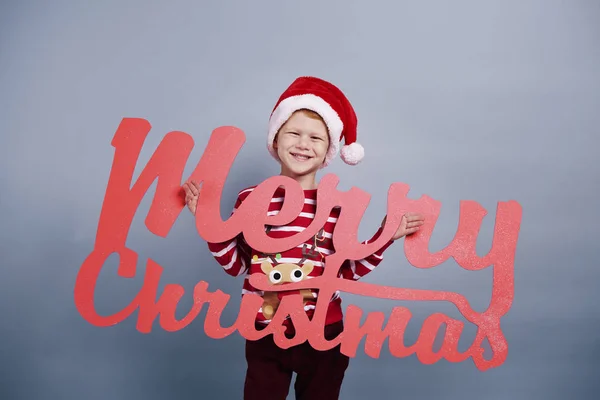 Retrato Niño Con Decoratio Navidad — Foto de Stock