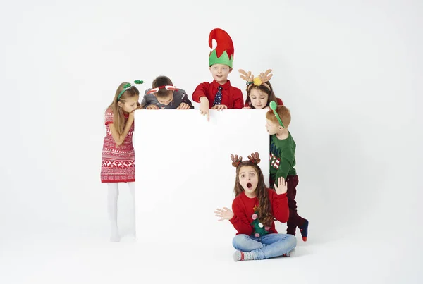 Afiş Grup Çocuk Noel Kostüm — Stok fotoğraf
