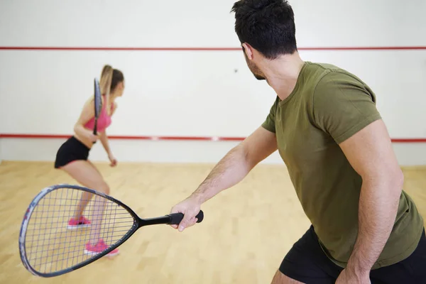 Squash Ist Ein Tolles Spiel Mit Freunden Spielen — Stockfoto