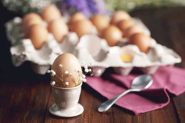 Gekookt Egg Cup Voor Ontbijt — Stockfoto