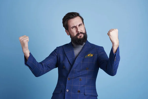 Businessman Celebrating His Success Studio Shot — Stock Photo, Image