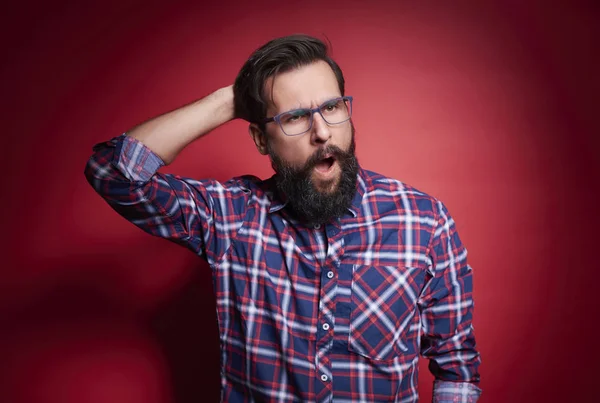 Hombre Bostezando Estudio Disparo — Foto de Stock