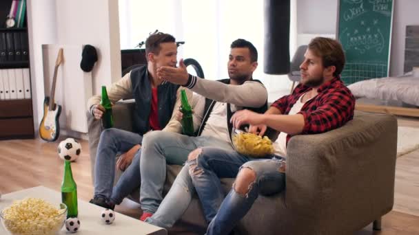 Angry Disappointed Football Fans Watching Match — Stock Video