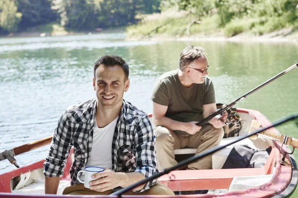 Portriat Pescadores Con Café — Foto de Stock