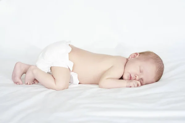Naakte Baby Slapen Bed — Stockfoto