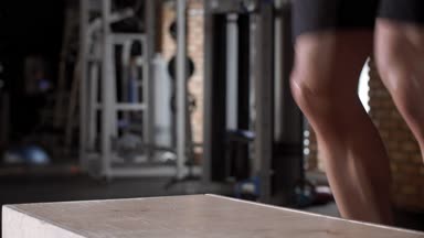 Man exercising at the gym 