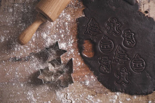 Creación Galletas Jengibre Navidad —  Fotos de Stock