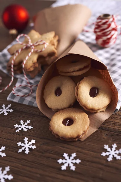Lekkere Koekjes Met Marmelade Voor Kerstmis — Stockfoto