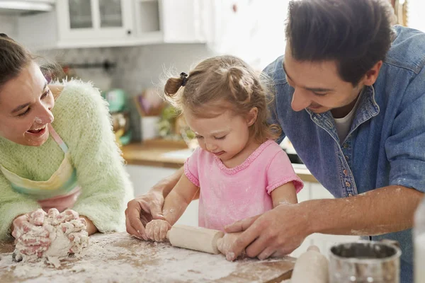 Galletas Hechas Mano Horno Con Papá Mamá — Foto de Stock