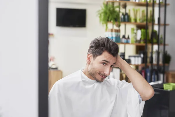 Portrait Handsome Man Hair Salon — Stock Photo, Image
