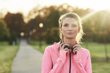 Female athlete during a short break