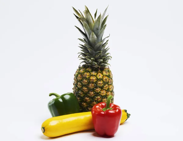 Groente Fruitsector Witte Achtergrond — Stockfoto