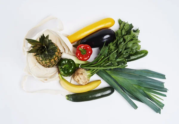 Hortalizas Frutas Frescas Sobre Fondo Blanco —  Fotos de Stock