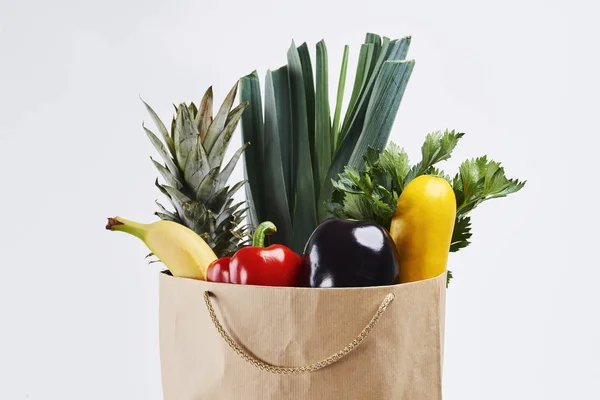 Bolsa Papel Verduras Frescas —  Fotos de Stock