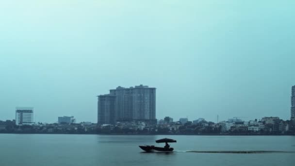 Vista Ciudad Hanoi Atardecer Fotografía Con Cámara Helio Red — Vídeos de Stock