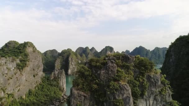 Luftaufnahme Der Halong Bucht Vietnam — Stockvideo