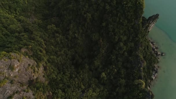 Directement au-dessus des émissions vidéo de la baie d'Halong au Vietnam 