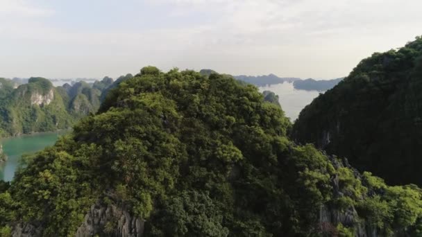 Aerial View Tropical Halong Bay Vietnam — Stock Video