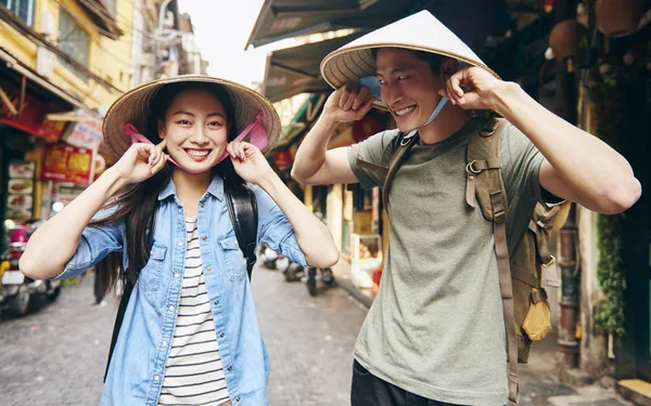 Retrato Turistas Vietnamitas Hanói — Fotografia de Stock